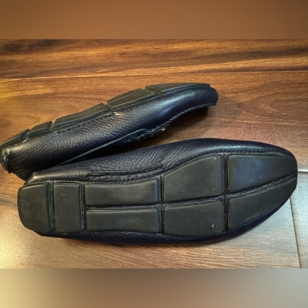 🍁END of YEAR SALE🍁PRADA Black Leather Slip-on Loafers Size 40.5 - Picture 9 of 13